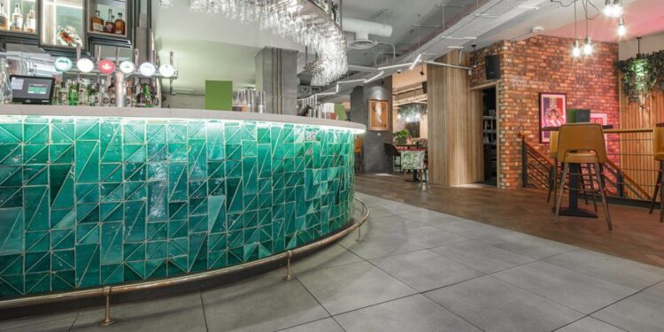 Parkside provides multi-tonal tiles for Juno Rooms Bar & Kitchen